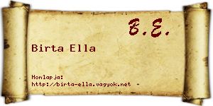 Birta Ella névjegykártya
